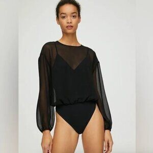 Aritzia Wilfred Talmont Bodysuit in Black Small